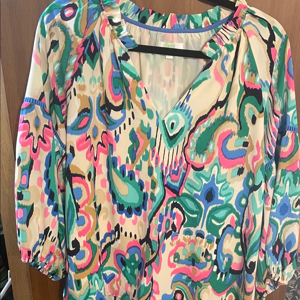 Colorful Abstract Print Women's Blouse